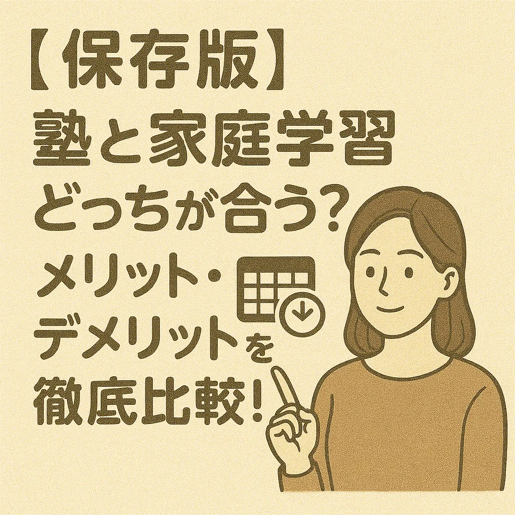 【保存版】塾と家庭学習どっちが合う？メリット・デメリットを徹底比較！