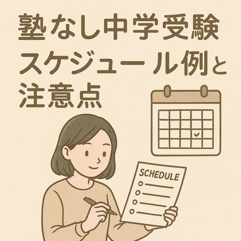 塾なし中学受験のスケジュール例と注意点
